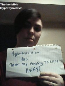 'Hypothyroidism has taken my ability to sleep away!'