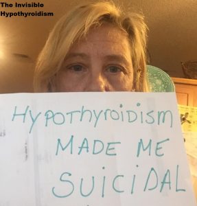 'Hypothyroidism made me suicidal'