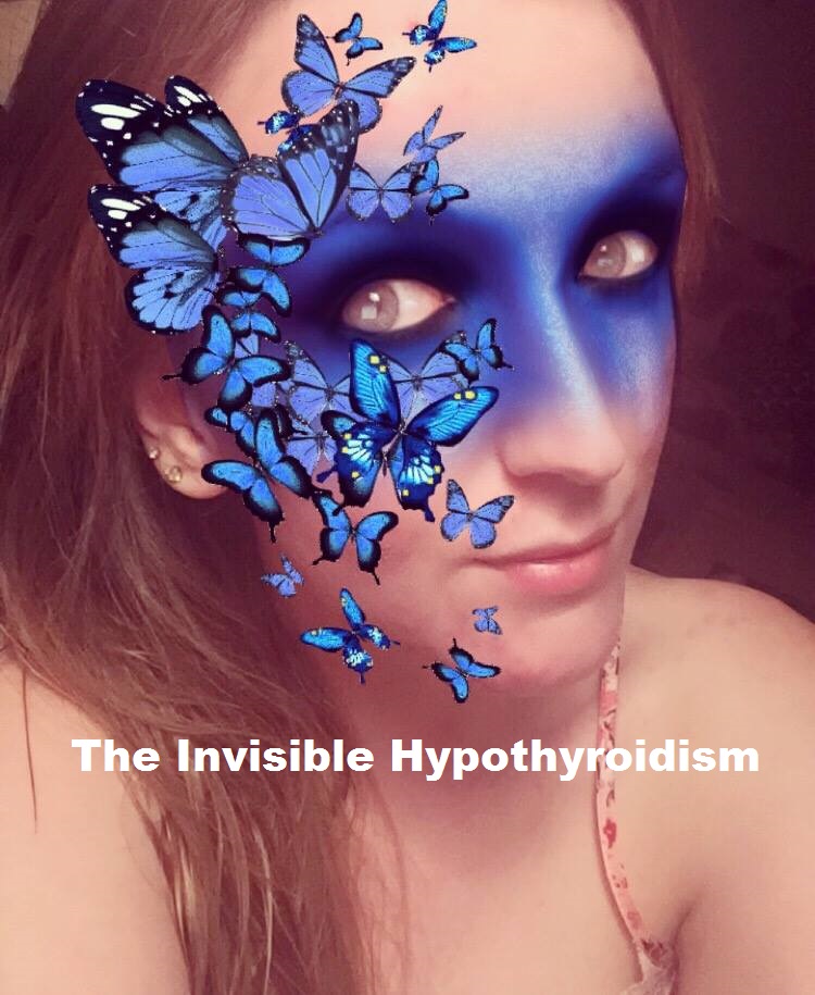 A selfie of Rachel with a Blue butterfly snapchat filter