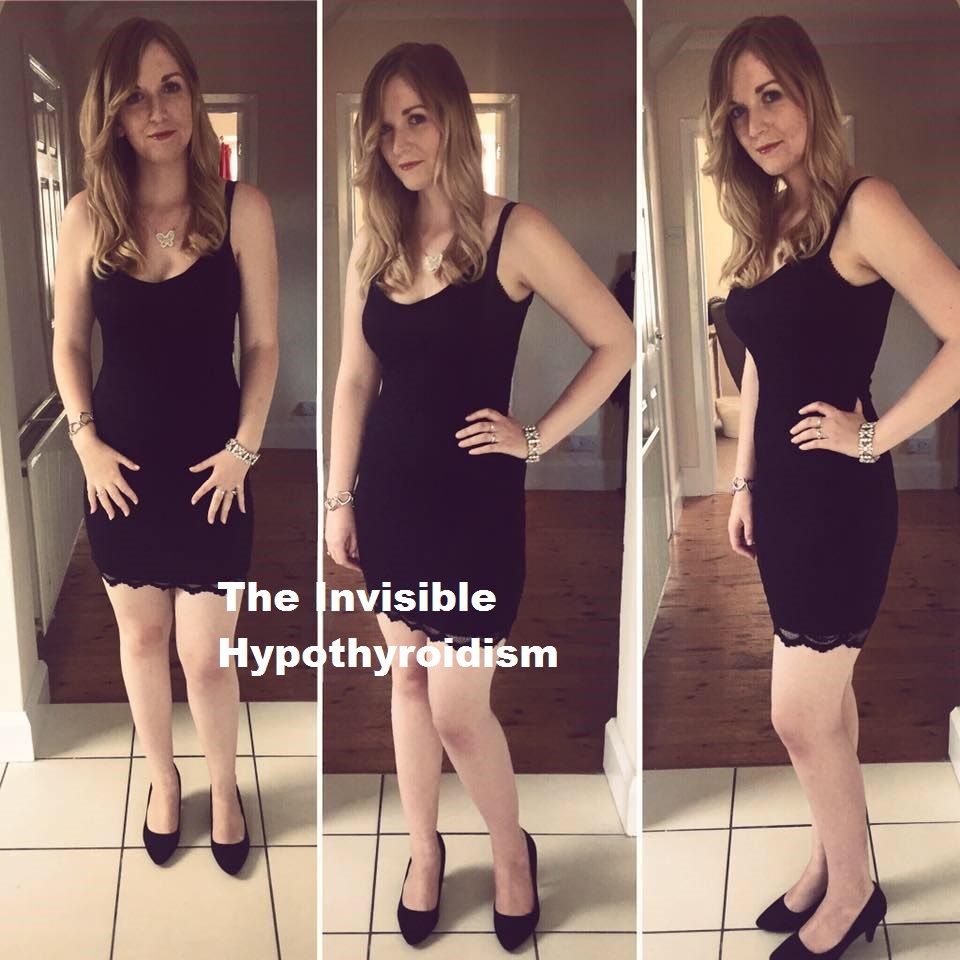 A collage photo of three pictures of Rachel wearing a black dress
