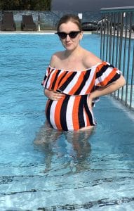 Rachel Pregnant in Swimming Pool