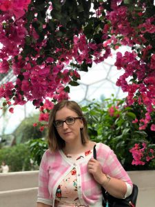 Rachel Standing in Front of Pink Flowering Tree